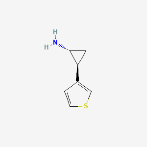 molecular formula C7H9NS B13558741 (1R,2S)-2-(Thiophen-3-yl)cyclopropan-1-amine 