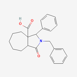 molecular formula C23H25NO3 B13558743 2-Benzyl-1-oxo-3-phenyl-decahydrocyclohepta[c]pyrrole-3a-carboxylic acid 