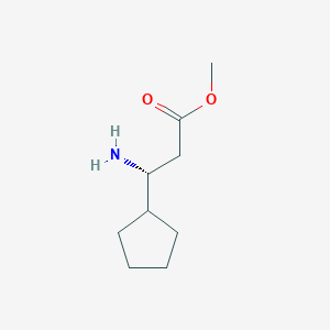 molecular formula C9H17NO2 B13558746 Methyl (R)-3-amino-3-cyclopentylpropanoate 