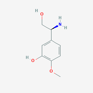 molecular formula C9H13NO3 B13558753 (s)-5-(1-Amino-2-hydroxyethyl)-2-methoxyphenol 