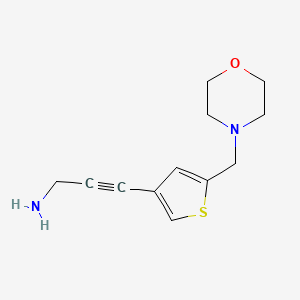 molecular formula C12H16N2OS B13558768 3-(5-(Morpholinomethyl)thiophen-3-yl)prop-2-yn-1-amine 