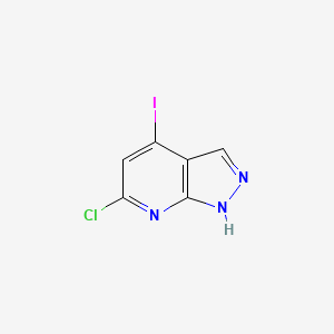 molecular formula C6H3ClIN3 B13558775 6-Chloro-4-iodo-1H-pyrazolo[3,4-B]pyridine 