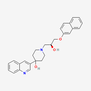 1-[(2S)-2-hydroxy-3-(naphthalen-2-yloxy)propyl]-4-(quinolin-3-yl)piperidin-4-ol