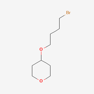 molecular formula C9H17BrO2 B13558809 4-(4-Bromobutoxy)tetrahydro-2h-pyran 