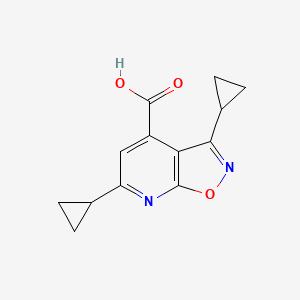 molecular formula C13H12N2O3 B1355881 3,6-Dicyclopropylisoxazolo[5,4-b]pyridine-4-carboxylic acid CAS No. 937600-24-3