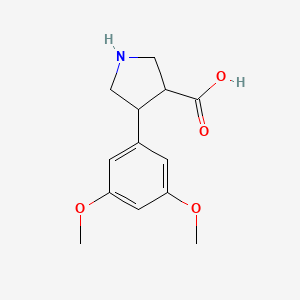 molecular formula C13H17NO4 B13558902 4-(3,5-Dimethoxyphenyl)pyrrolidine-3-carboxylic acid 