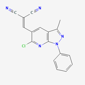 [(6-chloro-3-methyl-1-phenyl-1H-pyrazolo[3,4-b]pyridin-5-yl)methylidene]propanedinitrile