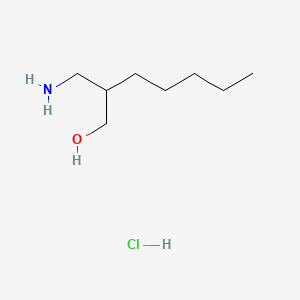 molecular formula C8H20ClNO B13558969 2-(Aminomethyl)heptan-1-olhydrochloride 