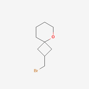 molecular formula C9H15BrO B13558982 2-(bromomethyl)-5-oxaspiro[3.5]nonane,Mixtureofdiastereomers 