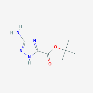 molecular formula C7H12N4O2 B13558998 Tert-butyl 5-amino-1H-1,2,4-triazole-3-carboxylate 