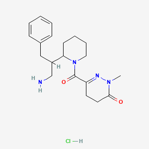 molecular formula C20H29ClN4O2 B13559042 6-[2-(1-Amino-3-phenylpropan-2-yl)piperidine-1-carbonyl]-2-methyl-2,3,4,5-tetrahydropyridazin-3-one hydrochloride 