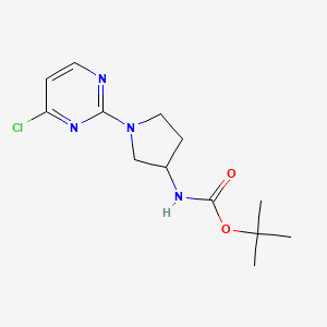 molecular formula C13H19ClN4O2 B13559043 Tert-butyl (1-(4-chloropyrimidin-2-yl)pyrrolidin-3-yl)carbamate 