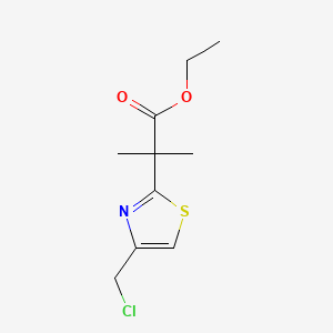 molecular formula C10H14ClNO2S B13559056 Ethyl2-[4-(chloromethyl)-1,3-thiazol-2-yl]-2-methylpropanoate 