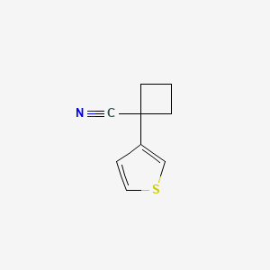 molecular formula C9H9NS B13559084 1-(Thiophen-3-yl)cyclobutane-1-carbonitrile 