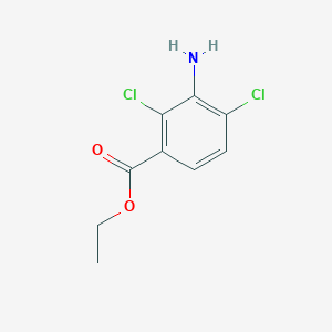 molecular formula C9H9Cl2NO2 B13559159 Ethyl 3-amino-2,4-dichlorobenzoate 