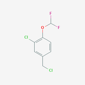 molecular formula C8H6Cl2F2O B13559161 3-Chloro-4-(difluoromethoxy)benzyl chloride 