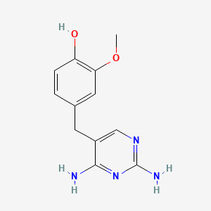 molecular formula C12H14N4O2 B13559171 4-[(2,4-Diaminopyrimidin-5-yl)methyl]-2-methoxyphenol CAS No. 73356-40-8