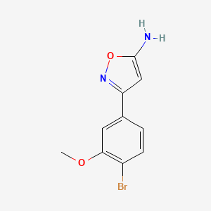 molecular formula C10H9BrN2O2 B13559185 5-Amino-3-(4-bromo-3-methoxyphenyl)isoxazole 