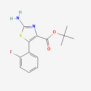 molecular formula C14H15FN2O2S B13559199 tert-Butyl 2-amino-5-(2-fluorophenyl)thiazole-4-carboxylate 