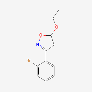 molecular formula C11H12BrNO2 B13559303 3-(2-Bromophenyl)-5-ethoxy-4,5-dihydro-1,2-oxazole 