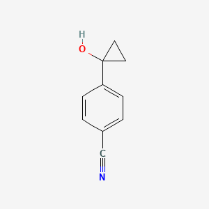 molecular formula C10H9NO B13559327 4-(1-Hydroxycyclopropyl)benzonitrile 