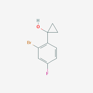 molecular formula C9H8BrFO B13559333 1-(2-Bromo-4-fluorophenyl)cyclopropan-1-ol 