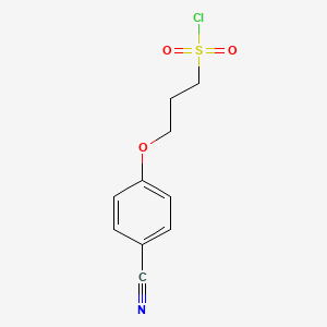 molecular formula C10H10ClNO3S B13559349 3-(4-Cyanophenoxy)propane-1-sulfonyl chloride 