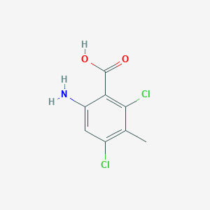 molecular formula C8H7Cl2NO2 B13559357 6-Amino-2,4-dichloro-3-methylbenzoic acid 