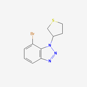 molecular formula C10H10BrN3S B13559378 7-bromo-1-(thiolan-3-yl)-1H-1,2,3-benzotriazole 