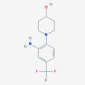 molecular formula C12H15F3N2O B1355939 1-[2-氨基-4-(三氟甲基)苯基]-4-哌啶醇 CAS No. 954274-37-4