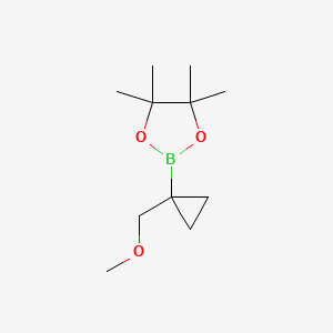 molecular formula C11H21BO3 B13559392 2-(1-(Methoxymethyl)cyclopropyl)-4,4,5,5-tetramethyl-1,3,2-dioxaborolane 