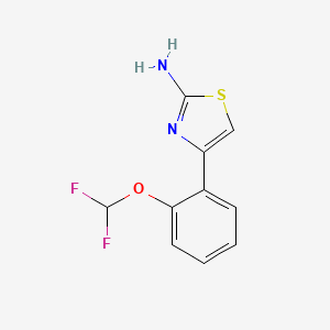 molecular formula C10H8F2N2OS B1355941 4-[2-(二氟甲氧基)苯基]-1,3-噻唑-2-胺 CAS No. 760936-33-2