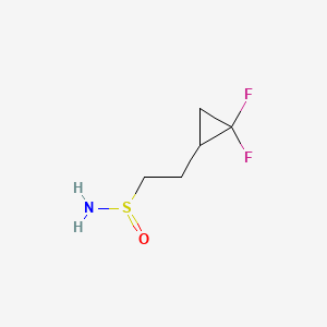 molecular formula C5H9F2NOS B13559457 2-(2,2-Difluorocyclopropyl)ethane-1-sulfinamide 