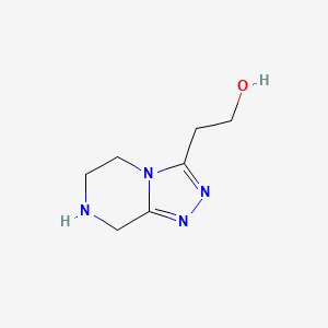 molecular formula C7H12N4O B13559491 2-(5,6,7,8-Tetrahydro-[1,2,4]triazolo[4,3-a]pyrazin-3-yl)ethan-1-ol 