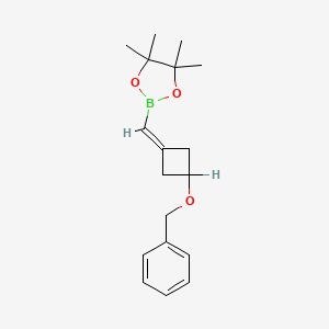 molecular formula C18H25BO3 B13559518 2-((3-(Benzyloxy)cyclobutylidene)methyl)-4,4,5,5-tetramethyl-1,3,2-dioxaborolane 