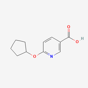 molecular formula C11H13NO3 B1355952 6-(Cyclopentyloxy)pyridine-3-carboxylic acid CAS No. 509101-14-8
