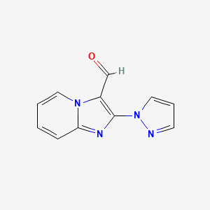 molecular formula C11H8N4O B13559578 2-(1h-Pyrazol-1-yl)imidazo[1,2-a]pyridine-3-carbaldehyde 