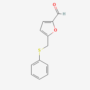 molecular formula C12H10O2S B13559610 5-((Phenylthio)methyl)furan-2-carbaldehyde 