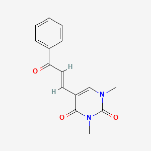 molecular formula C15H14N2O3 B13559624 1,3-dimethyl-5-[(1E)-3-oxo-3-phenylprop-1-en-1-yl]-1,2,3,4-tetrahydropyrimidine-2,4-dione 