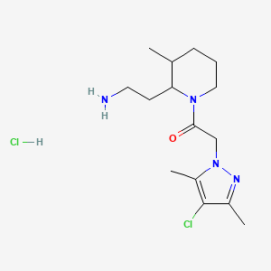 1-[2-(2-aminoethyl)-3-methylpiperidin-1-yl]-2-(4-chloro-3,5-dimethyl-1H-pyrazol-1-yl)ethan-1-one hydrochloride