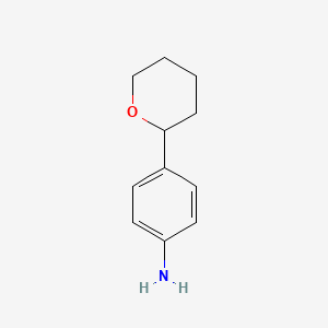 molecular formula C11H15NO B13559658 4-(Oxan-2-yl)aniline 