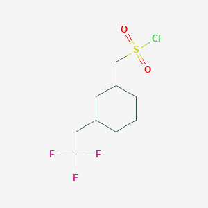 molecular formula C9H14ClF3O2S B13559720 [3-(2,2,2-trifluoroethyl)cyclohexyl]methanesulfonylchloride,Mixtureofdiastereomers 