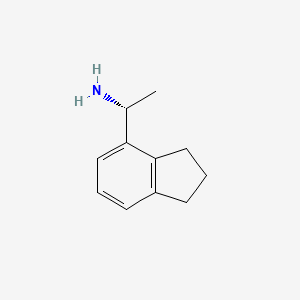 molecular formula C11H15N B13559734 (R)-1-(2,3-Dihydro-1H-inden-4-yl)ethanamine 