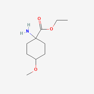 molecular formula C10H19NO3 B13559758 Ethyl 1-amino-4-methoxycyclohexanecarboxylate 