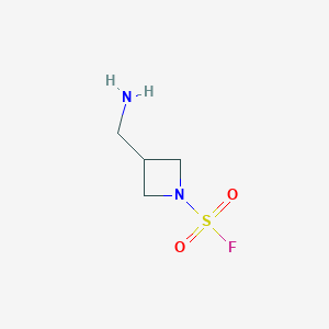 molecular formula C4H9FN2O2S B13559768 3-(Aminomethyl)azetidine-1-sulfonyl fluoride 