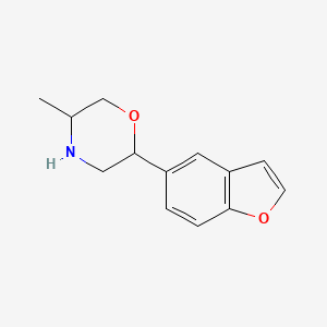 molecular formula C13H15NO2 B13559777 2-(1-Benzofuran-5-yl)-5-methylmorpholine 