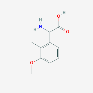 molecular formula C10H13NO3 B13559781 2-Amino-2-(3-methoxy-2-methylphenyl)acetic acid 