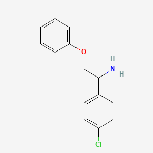 molecular formula C14H14ClNO B13559786 1-(4-Chlorophenyl)-2-phenoxyethan-1-amine 