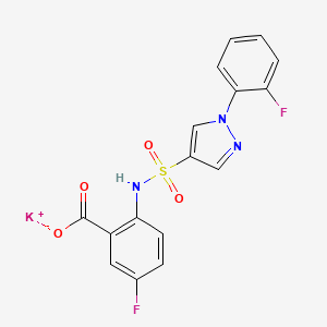 potassium5-fluoro-2-[1-(2-fluorophenyl)-1H-pyrazole-4-sulfonamido]benzoate