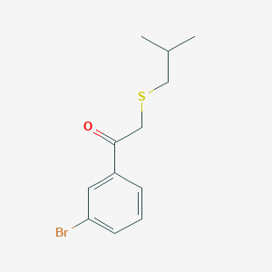 molecular formula C12H15BrOS B13559792 1-(3-Bromophenyl)-2-(isobutylthio)ethan-1-one 